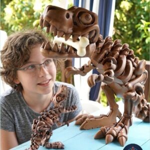 Dinosaurio T-REX articulado impreso en 3D en PLA silk multicolor por Proyectos3D en Chile